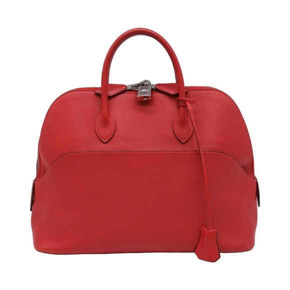 HERMES Bolide 1923 30 Handbag in Swift Leather, Vermilion, Red - Picture 2 of 10